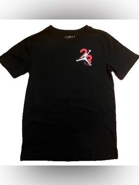 Jordan Black Short-Sleeve Tee with Red and White 23 Jumpman Logo